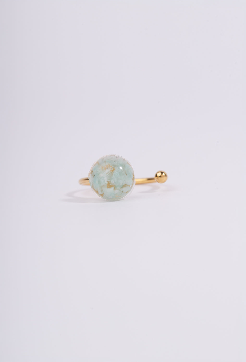 Anillo piedra redondo Lira dorado